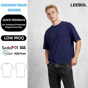 T-shirt unisexe à manches courtes en coton de haute qualité 220GSM, col rond décontracté, streetwear, uni, teint, surdimensionné, col rond pour homme - Product Image 1