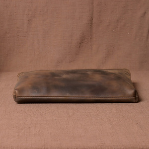 Factory Custom Genuine Leather Clutch Bag <b>Men</b> <b>Pouch</b> for iPad Handbag Leather Brown Clutch Wallet - Product Image 4