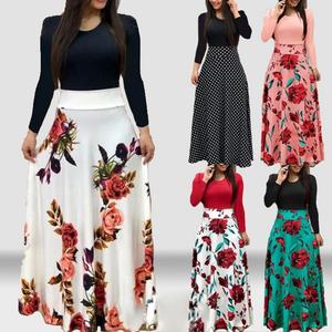 Vestito Estivo Maxi da <span class=keywords><strong>Donna</strong></span> <span class=keywords><strong>Taglie</strong></span> Forti con Stampa Floreale Girocollo <span class=keywords><strong>Elegante</strong></span> e Casual - Product Image 3