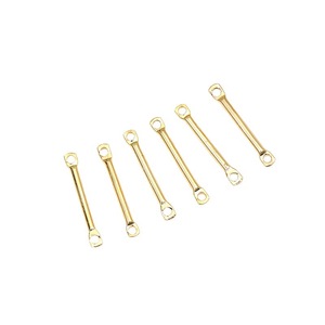 Tige de connexion à double trou plaquée or 18 carats, accessoires DIY électroplaqués or 14 carats pour boucles d'oreilles, bracelets et colliers B39 - Product Image 4