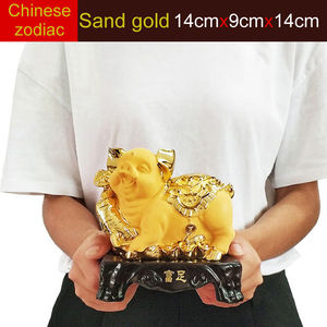 Statues en résine dorée de l'année du zodiaque chinois <span class=keywords><strong>2021</strong></span> : Rat, Bœuf, Tigre, Lapin, Dragon, Serpent, Cheval, <span class=keywords><strong>Mouton</strong></span>, Singe, Coq, Chien, Porc - Product Image 4
