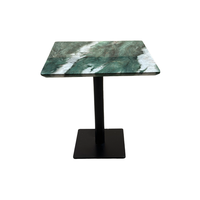 Table de jardin carrée en marbre vert de 80 cm pour café et restaurant