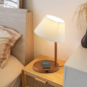일본 휴대 전화 무선 충전 램프 눈 보호 새로운 프랑스식 공부 침실 침대 옆 램프
