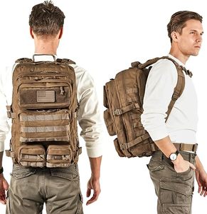 Coyote Brown 45L Daypack Molle Rucksack 180 Degree Wide Open Laptop Hydration Outdoor Hiking Hunting Fishing Tactical <b>Backpack</b> - Product Image 4