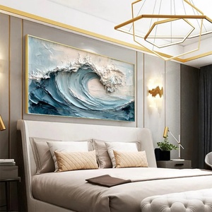 Peinture murale abstraite moderne sur toile, faite à la main, personnalisée en gros, décoration intérieure, peinture à l'huile figurative texturée 3D - Product Image 3
