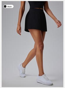 Jupe plissée unie taille haute pour femme, longueur intégrale, effet ventre plat, anti-frottement, anti-exposition, infroissable, séchage rapide, pour le yoga - Product Image 6