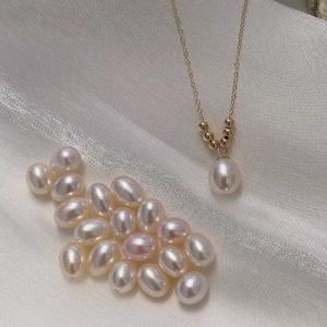 Collar de Plata de Ley S925 Simple y Versátil con Colgante de Perla Ovalada, Diseño de Nicho para Mujer, Longitud a la Clavícula - Product Image 4