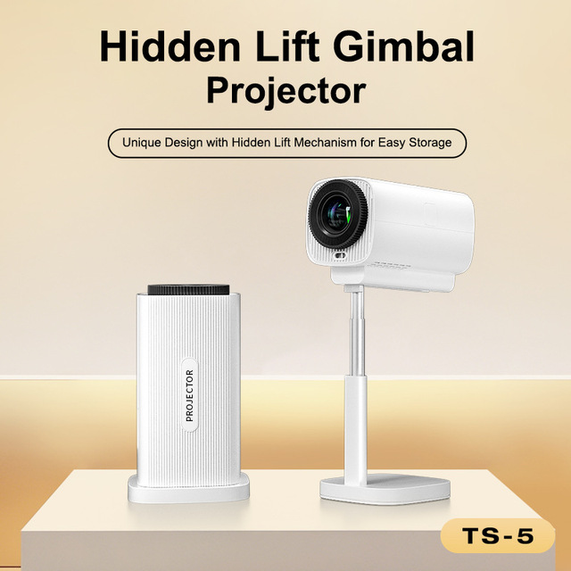 Native Resolution1080P Projector TS-5 Lightweight and Intelligent, Support 4K, Portable for Business & Education & Home Theater