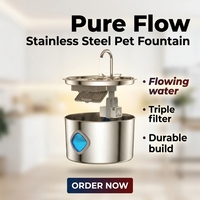 Fontaine à eau automatique pour animaux domestiques en acier inoxydable de 3,2 L, silencieuse, avec circulation d'eau, possibilité de personnaliser le logo pour chats et chiens