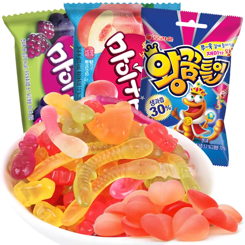 Zuid-Korea Orion Fruit Gummy Snoep 66G Populaire Exoctische Snacks Zachte Taaie Gelei Snoep Druivensmaak Gummy Zoetigheden