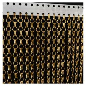 <span class=keywords><strong>Rideau</strong></span> <span class=keywords><strong>de</strong></span> <span class=keywords><strong>porte</strong></span> à moustiquaire en aluminium à double crochet décoratif <span class=keywords><strong>Rideau</strong></span> en tissu à mailles métalliques - Product Image 1