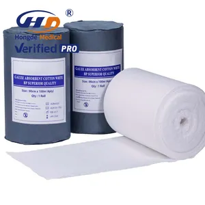 Rolo de bandagem absorvente estéril descartável, para uso médico, 100% wow, algodão, gaze elástica, rolo de bandagem