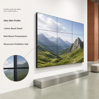 Mur vidéo LCD IPS ultra-mince de 46 pouces, cadre de 1,8 mm, luminosité de 700 cd/m², anti-reflet, écran de jonction mural pour salle d'exposition