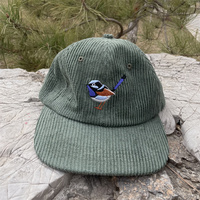 6-panel corduroy ongestructureerde petten, lage profiel petten met een licht gebogen klep