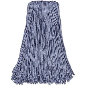 Boardwalk BWK2024B Blue <b>Mop</b> Head #24 Cut-End Standard with Cotton and Synthetic Fiber 12/ Carton - Product Image 1