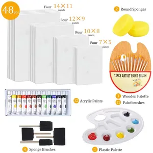 wholesale Acrylic Art Painting kits blank canvas panels board art sets for kids travel painting