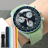 Bracelet de montre en silicone liquide souple étanche 20 mm pour plongée, avec extrémités courbées, bracelet de sport le plus vendu pour MoonSwatch