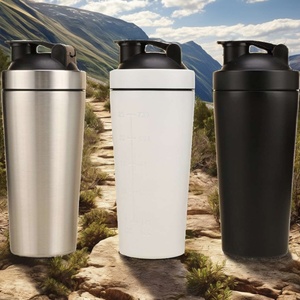 Customizable Logo 304 Stainless Steel Insulated Water <b>Bottle</b> Vacuum Metal Protein <b>Shaker</b> Cup for Camping with Printed Brand Name - Product Image 2