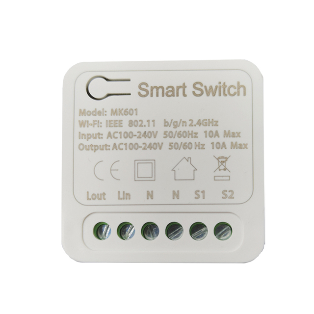 WiFi DIY Mini Smart Relay Switch Module Smart Life/Tuya App, Compatible with Alexa and Google Home