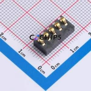 GT-BTP30005-0350B-019B Blade/Spring Contact Battery Connector SMD,P=3mm Connector Spring Contact Type 3mm 5P Vertical Mount - Product Image 1