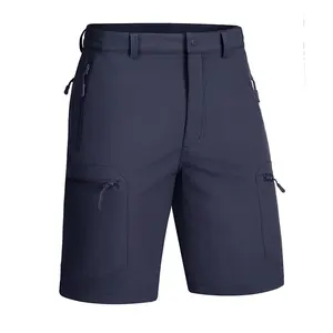 מותאם אישית 5 כיסי רוכסן קיץ מכנסיים קצרים יבשים קצרים לגברים חגורת מותן אלסטית טיולי חוץ מכנסי מטען קצרים ניילון