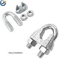 Collier de serrage en U galvanisé DIN741 en fer malléable pour câble métallique, fixation de câbles de tirage et installation de lignes sur poteaux