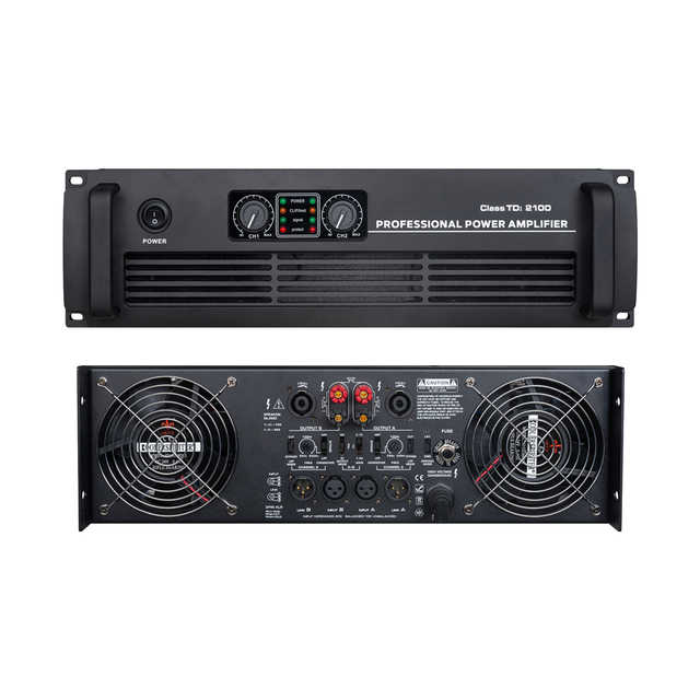 AUWAY TD2100 Class TD Analog Power Amplifier 2x2100W 8ohm with Copper Transformer for Stadium Performances & Party/Outdoor Use