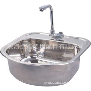 Évier en acier inoxydable de luxe 480*460*150 mm GR-529, design pliable pour camping-cars et yachts - Product Image 2