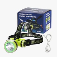 Lampe frontale de plongée transfrontalière nouvelle génération à haute luminosité, lampe frontale à LED haute puissance à longue autonomie, étanche IP65