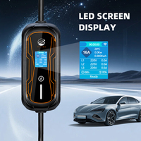 Nouveau chargeur EV portable GB/T 3,5 kW 16A avec écran LED réglable, IP67, câble de 5 m, utilisation domestique et commerciale, BYD