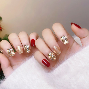 Faux ongles à presser minimalistes transparents effet glace, dégradé crème poudré nude, style French, très demandés, amovibles - Product Image 3