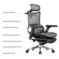 Chaise pivotante ergonomique contemporaine en maille, base en acier, pieds chromés, hauteur réglable, accoudoirs réglables 7D