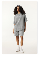 Ensemble T-shirt et short unisexe personnalisé avec broderie, design sur mesure, coupe oversize, vêtements de marque