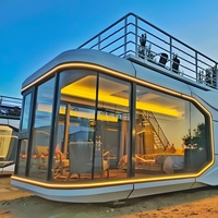 Kit de maison modulaire pliable de structure en acier de conteneur de capsule avec le système intelligent solaire actionné et écologique
