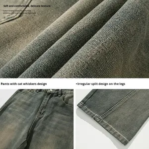 Pantalon long en jean délavé et déchiré pour homme, coupe ample et légèrement large, style décontracté automne, marque de mode américaine - Product Image 3