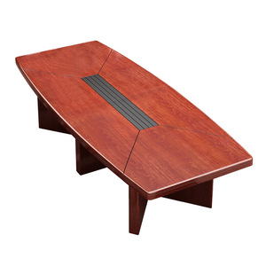 Mesa de Conferencia Rectangular de Madera Maciza con Chapa de Madera, Mesa de Negociación para Varias Personas, Muebles de Oficina de Alta Gama Pintados, Conjunto Comercial - Product Image 4