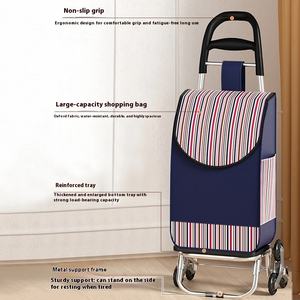Lichtgewicht Opvouwbare Groente Winkelwagen Draagbare Huishoudelijke Trolley Voor Ouderen Klimmen Gebouw Handig - Product Image 3