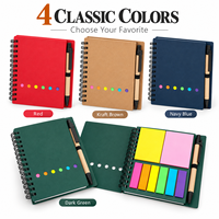 Carnet à spirale personnalisé avec notes adhésives et stylo – Ensemble de papeterie de bureau portable – Cadeau – Fabricant OEM avec logo personnalisé