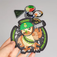 Écussons ronds en PVC personnalisés brodés et gaufrés avec fermeture auto-agrippante, badges en caoutchouc souple 2D 3D en forme de cœur pour vêtements, chapeaux, sacs, chaussures