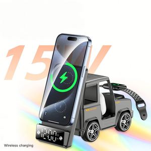แท่นชาร์จไร้สายในรถยนต์ G63 พร้อมลำโพงบลูทูธ - อุปกรณ์จัดระเบียบโต๊ะทำงาน 6-in-1 และชาร์จเร็ว 15W ของขวัญสุดพิเศษ - Product Image 2