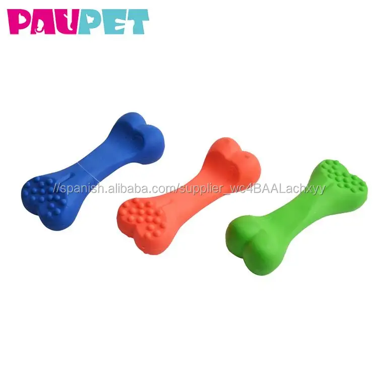 Masticar durable medium treat dispenser hueso forma perro no tóxico juguete de goma para tpr juguetes para mascotas cuerda