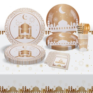 Nuove Forniture per <span class=keywords><strong>Feste</strong></span> Eid Mubarak, Stoviglie per Ramadan, Piatti di Carta Monouso, Tovaglia per Festival Islamico Musulmano - Product Image 1