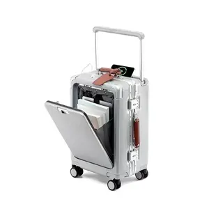 מלאי אלומיניום unisex מותאם אישית לוגו נסיעות מפעל של חם מכירה abs + חומר pc יוקרה מודרני קריקטורה מזוודה קריקטורה מזוודה - Product Image 1