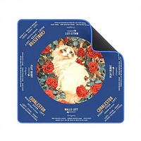 Tapis de Mahjong motif chat mignon, imperméable, résistant à la saleté et à l'usure, avec bordure renforcée, style européen et américain, version anglaise complète, produit transfrontalier à succès