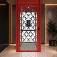 Porte d'ascenseur automatique coulissante sans cadre en verre et acier inoxydable, moderne, pour hôtel, résidence, villa, sécurité, haute qualité