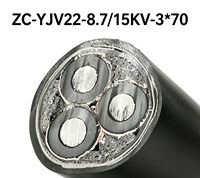 Klasse C FR Aluminium-Armiertes Kabel 8,7/15kV 3*70mm²