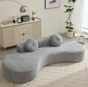 108.3" Sectional <b>Foam</b> Couch Curved <b>Sofa</b> Chaise Lounge Modular Convertible Hotel Set Upholstered Beige Modern Living - Product Image 6
