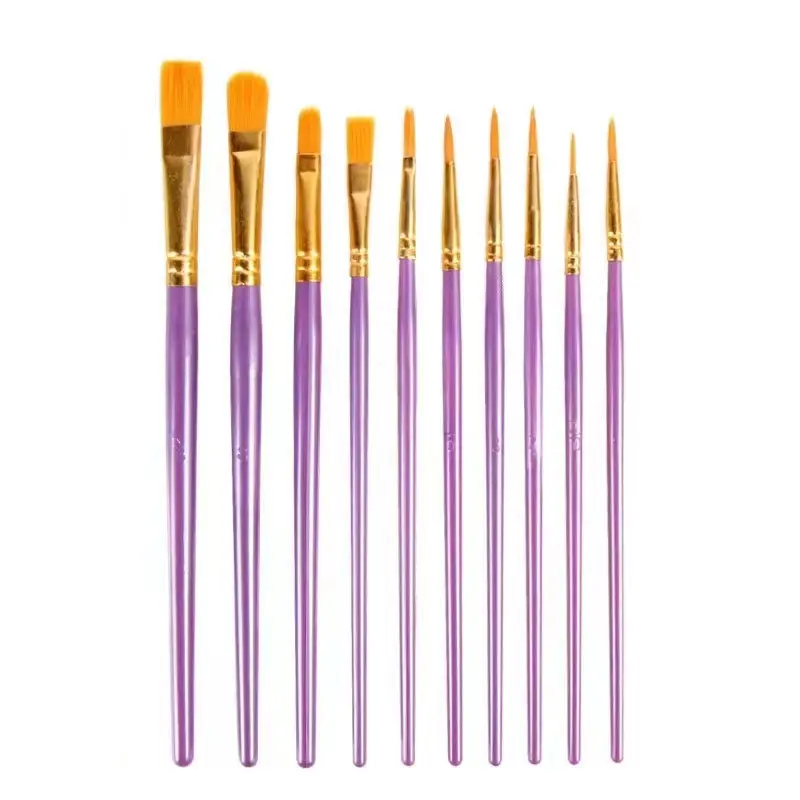 High quality watercolor paint 10 piece painting brush set for Artist