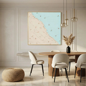 Textured Minimalist Abstract Map Painting <b>Canvas</b> Art With Wood <b>Frame</b> Contemporary Wall Decor Indoor 3D for gallery - Product Image 5