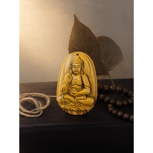 Colgante tallado de Buda con piedra de ojo de tigre, un símbolo de paz, protección y fuerza interior - Product Image 3